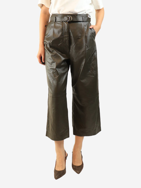 Khaki lambskin culottes - size UK 12 product image