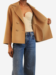 Camel double-breasted wool peacoat - size UK 2 Coats & Jackets Weekend Max Mara 