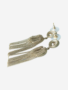 Chanel Gold CC drop dangle earrings - size