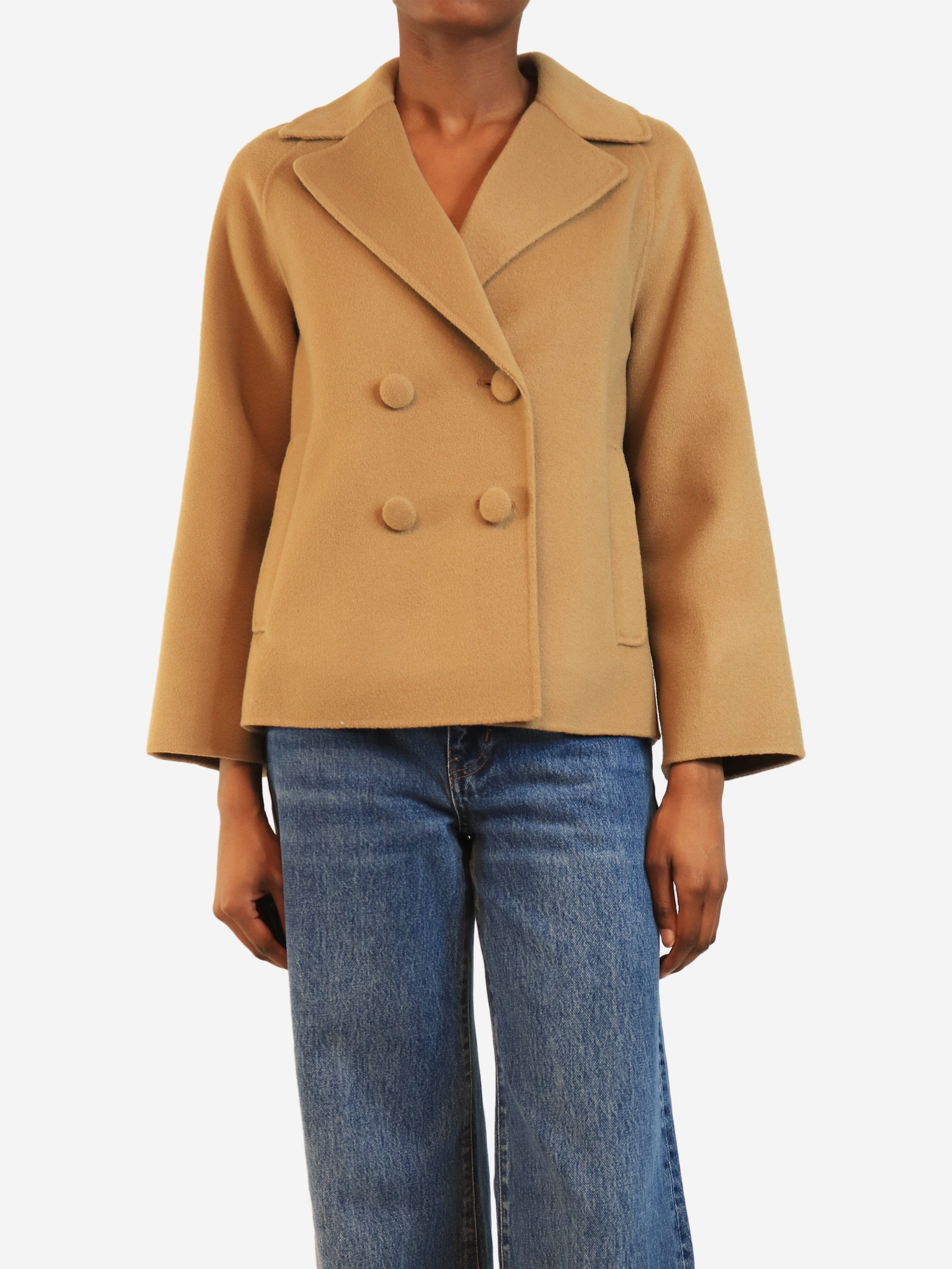 Camel double-breasted wool peacoat - size UK 2 Coats & Jackets Weekend Max Mara 
