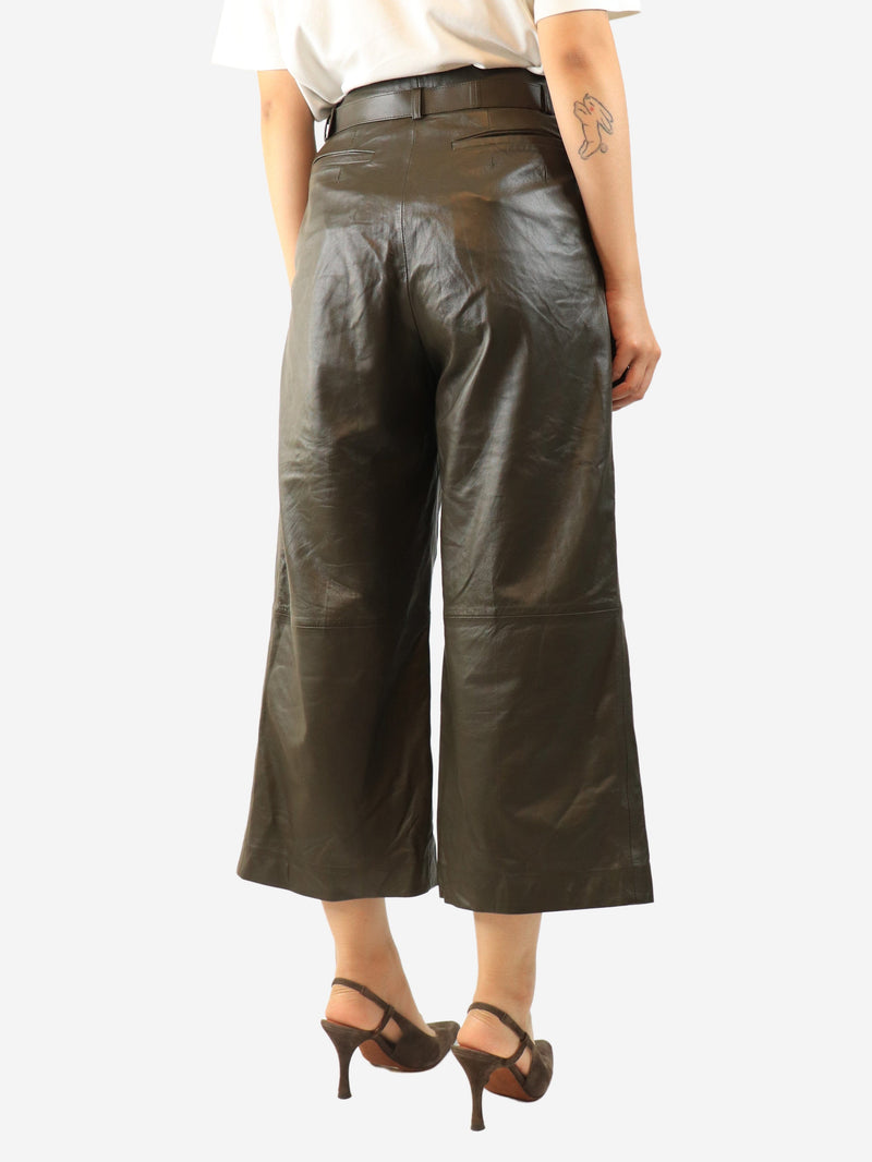 Khaki lambskin culottes - size UK 12 Trousers Altuzarra 