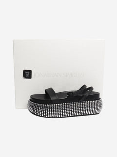 Black diamante platform sandals - size EU 39 Heels Jonathan Simkhai 