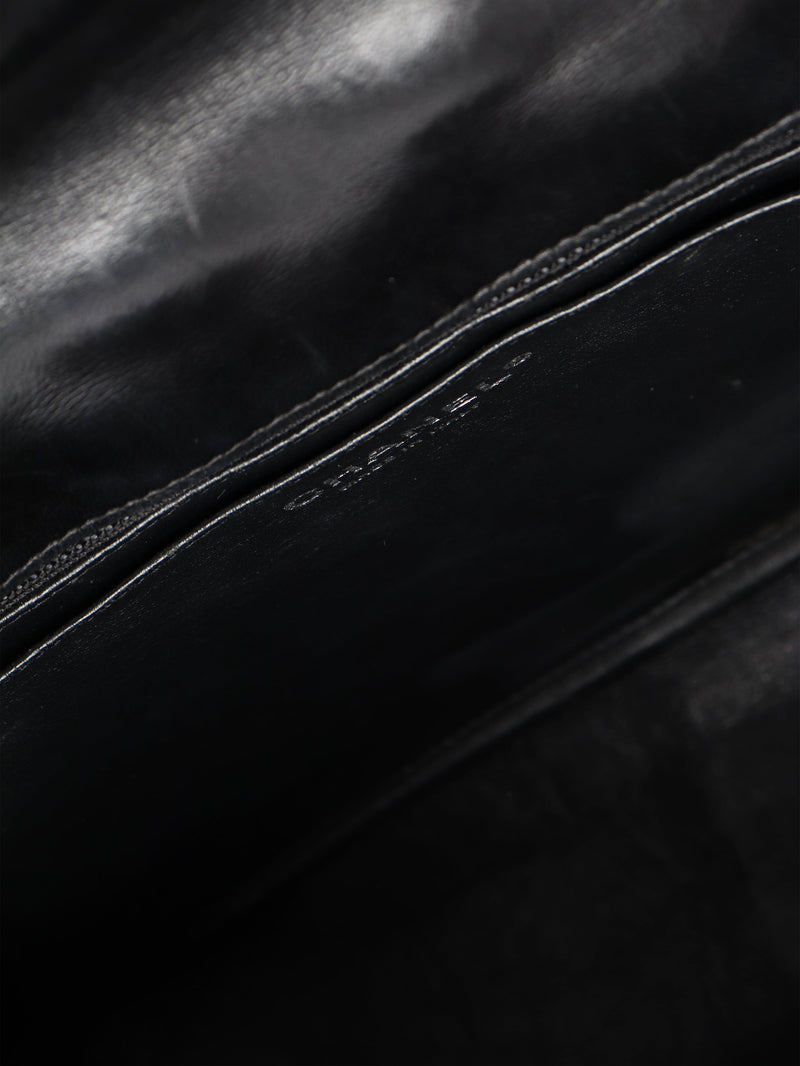 Black 2009 patent quilted jumbo Classic Single Flap bag Shoulder bags Chanel 