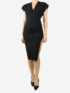 Rick Owens Black sleeveless twill midi dress - size UK 8