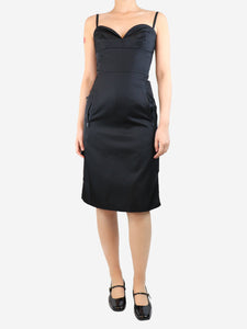 Prada Black nylon midi dress - size UK 10