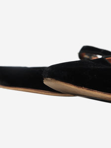 Le Monde Beryl Black Mary Jane velvet flats - size EU 42