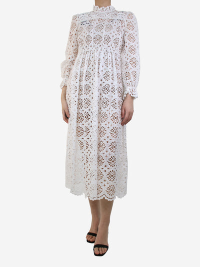 White lace midi dress - size UK 8 Dresses Diane Von Furstenberg 