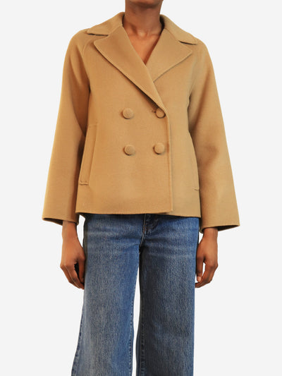 Camel double-breasted wool peacoat - size UK 2 Coats & Jackets Weekend Max Mara 