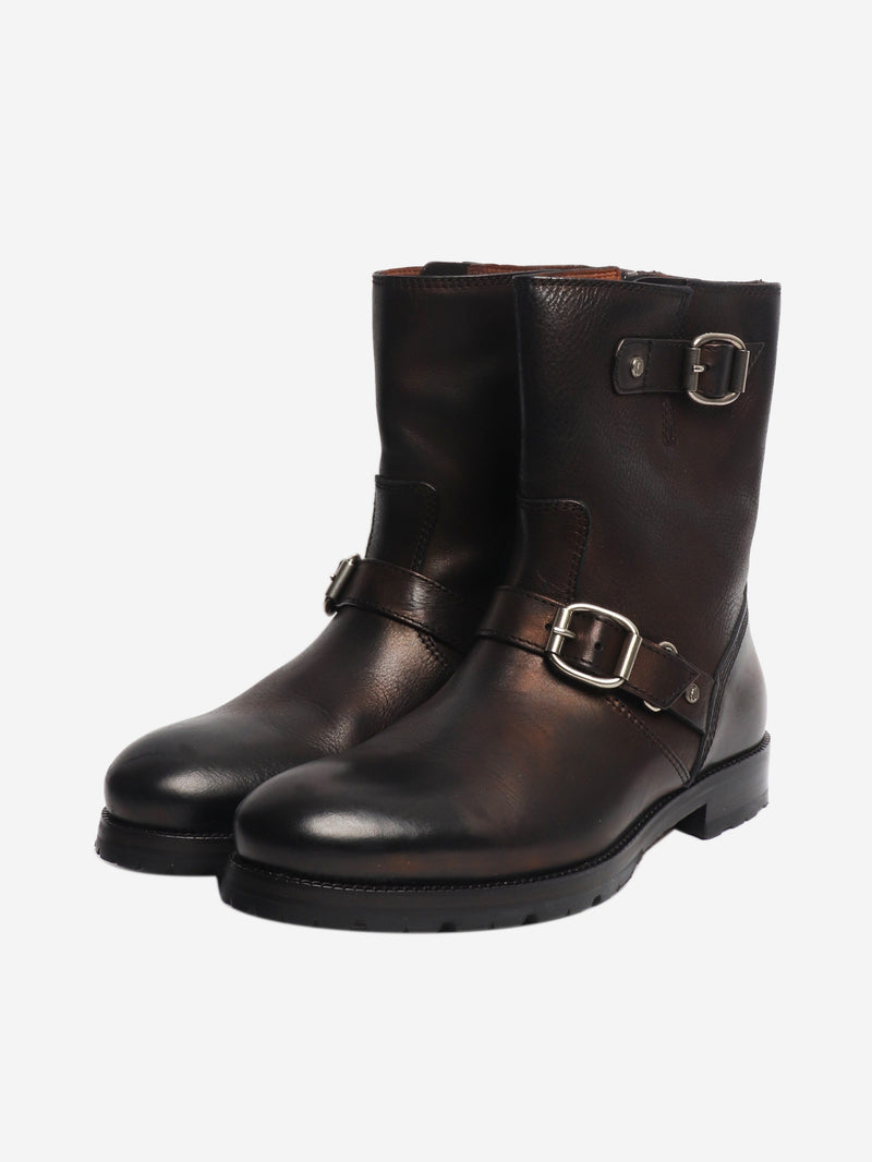 Black leather buckle boots - size UK 8 Boots Jimmy Choo 