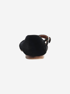 Le Monde Beryl Black Mary Jane velvet flats - size EU 42