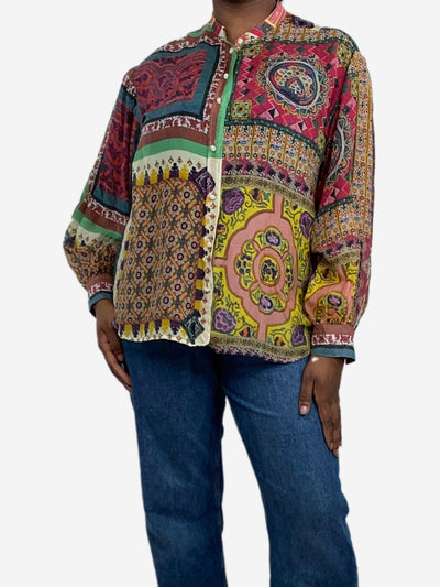 Etro Multi patchwork printed shirt - size UK 12 Tops Etro 