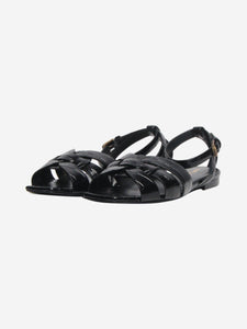 Saint Laurent Black croc-embossed Tribute sandals - size EU 34.5