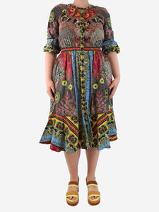 Etro Multi floral button-down maxi dress - size UK 14