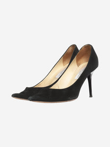 Jimmy Choo Black pointed-toe suede pumps - size EU 38