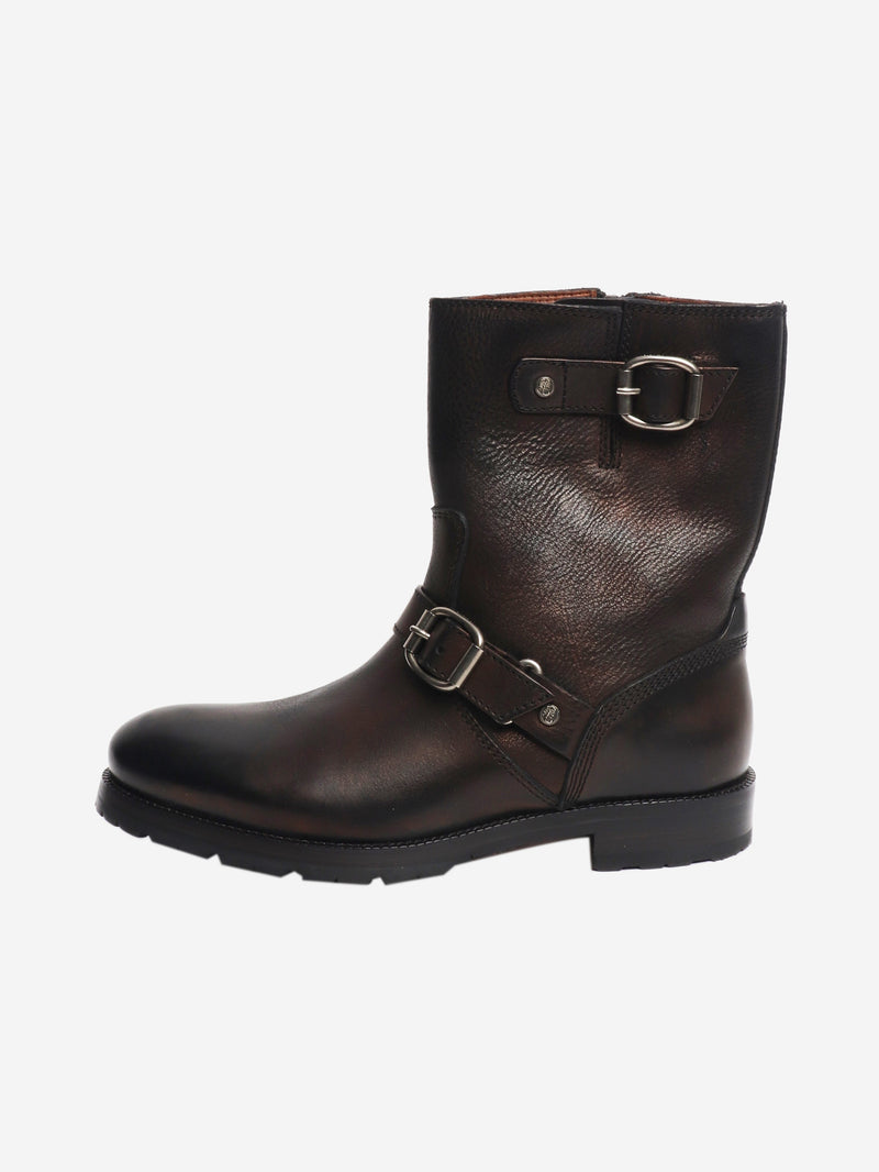 Black leather buckle boots - size UK 8 Boots Jimmy Choo 