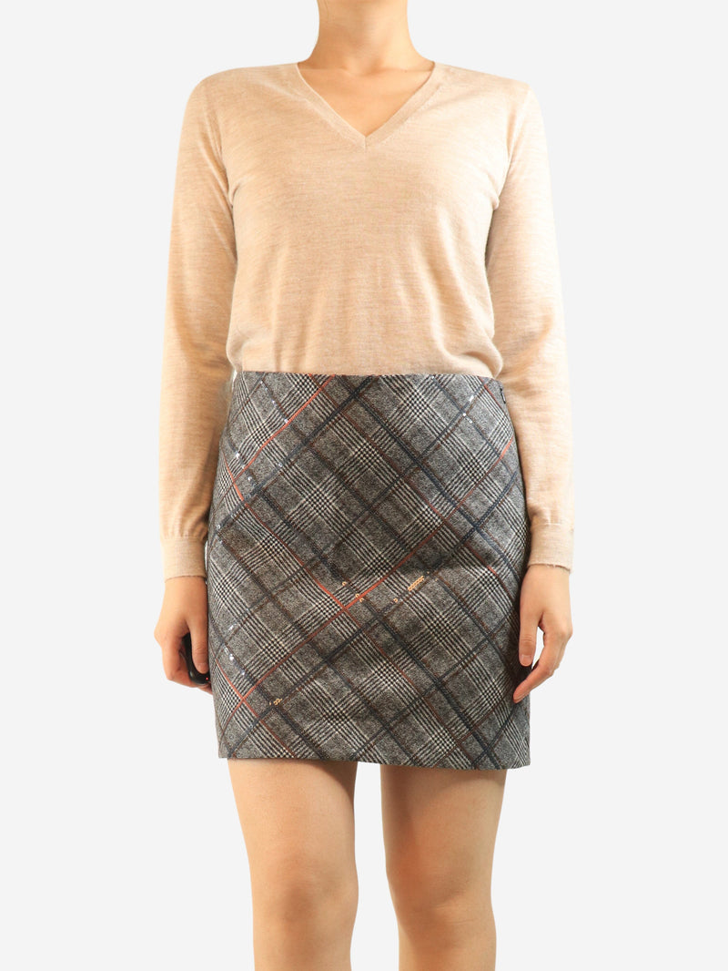 Neutral cashmere v-neck sweater - size M Knitwear Eric Bompard 