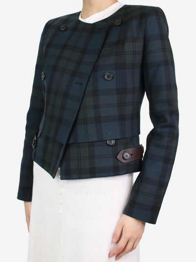 Grey padded-shoulder double-breasted check blazer - size FR 36 Coats & Jackets Chloe 