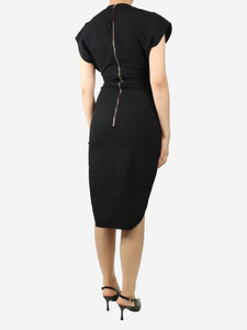 Rick Owens Black sleeveless twill midi dress - size UK 8