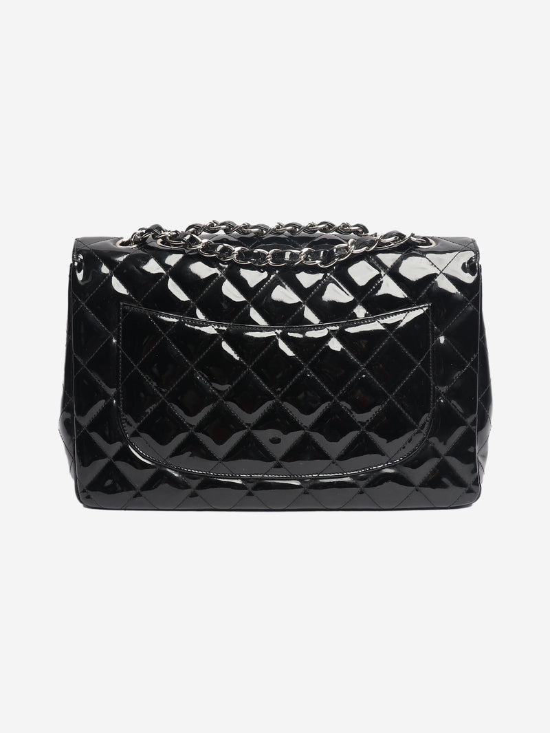 Black 2009 patent quilted jumbo Classic Single Flap bag Shoulder bags Chanel 