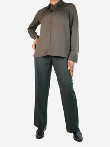 Vince Brown silk-blend shirt - size L