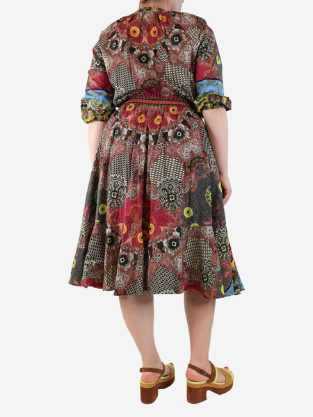Multi floral button-down maxi dress - size UK 14 alternate image