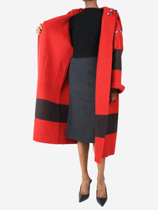 Alanui Red fringed hooded coat - size XS
