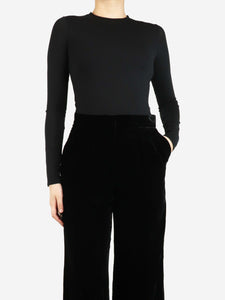 The Row Black long-sleeved fitted top - size M