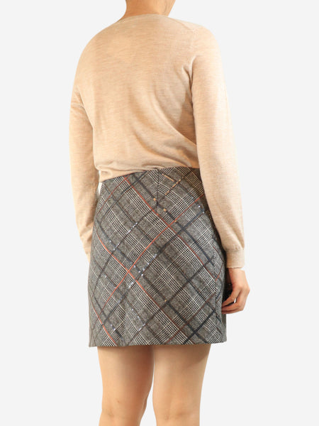 Neutral cashmere v-neck sweater - size M alternate image