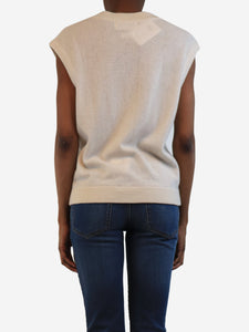 Colorush Cream cashmere v-neck jumper vest - size XS