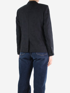 Saint Laurent Black tonal patterned blazer - size UK 14