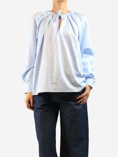 Light blue cotton blouse - size UK 12 Tops Laurence Bras 