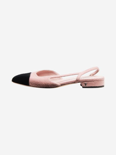 Blush and black slingback flats - size EU 38.5 Flat Shoes Chanel 