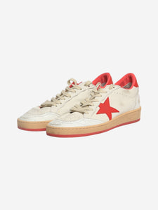 Golden Goose Deluxe Brand White and red Ballstar leather trainers - size EU 39