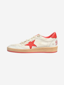 Golden Goose Deluxe Brand White and red Ballstar leather trainers - size EU 39