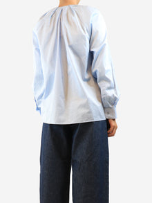 Light blue cotton blouse - size UK 12 Tops Laurence Bras 