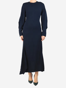 Victoria Beckham Blue crepe midi dress - size UK 10