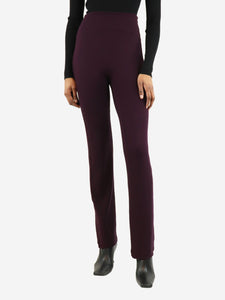 Leset Dark purple straight-leg knit trousers - size XS