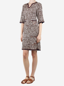 Chanel Brown knitted pocket mini dress - size