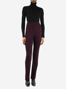 Leset Dark purple straight-leg knit trousers - size XS