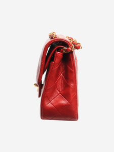 Chanel Red vintage 1986 small lambskin Classic Double Flap bag