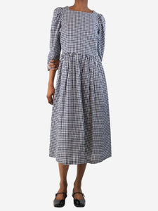 Justine Tabak Navy blue and white gingham dress - size XS