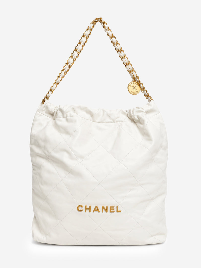 White calfskin quilted Large 22 shoulder bag Shoulder bags Chanel 