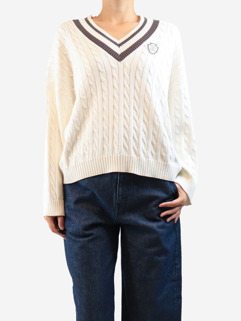 White cable-knit cricket jumper - size S Knitwear Brunello Cucinelli 