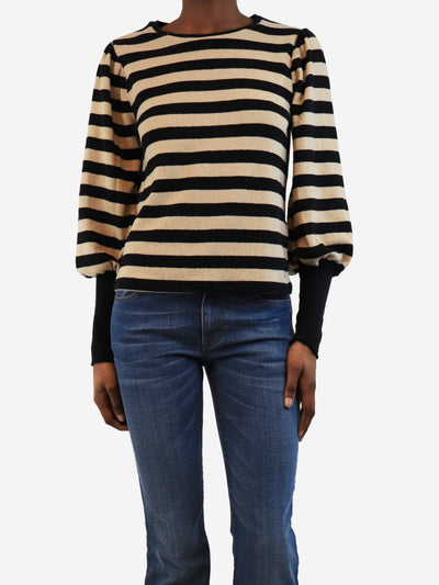 Beige and black striped jumper - size UK 6 Knitwear Bellerose 