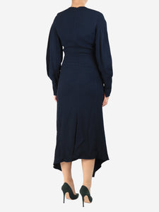 Victoria Beckham Blue crepe midi dress - size UK 10