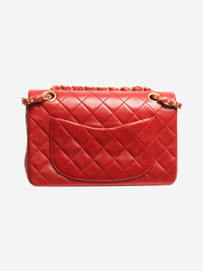 Chanel Red vintage 1986 small lambskin Classic Double Flap bag