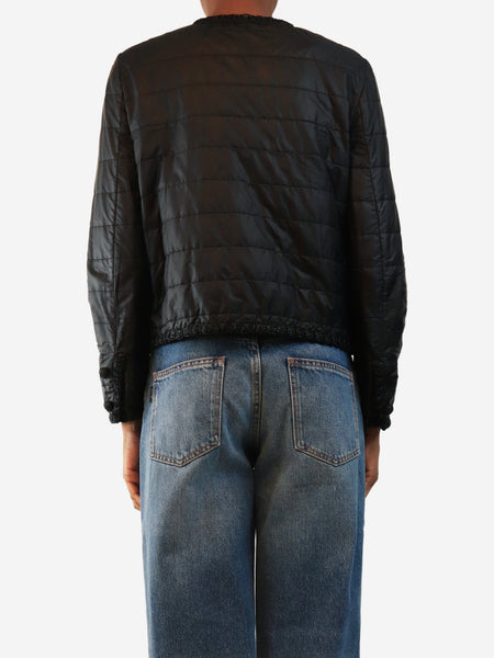 Black cropped padded jacket - size UK 8 alternate image