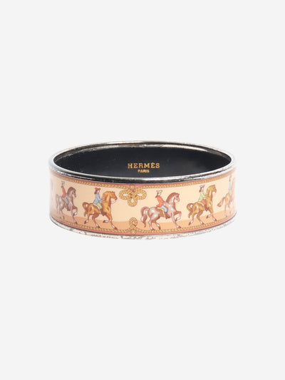Brown horse motif enamel bangle Bracelets Hermes 