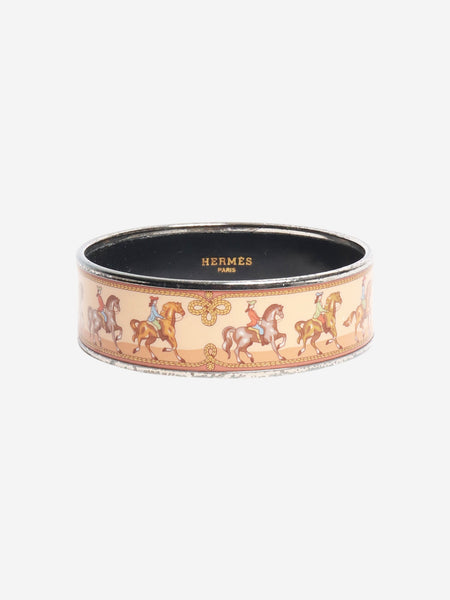 Brown horse motif enamel bangle product image