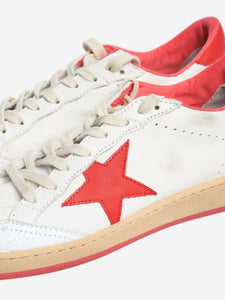 Golden Goose Deluxe Brand White and red Ballstar leather trainers - size EU 39